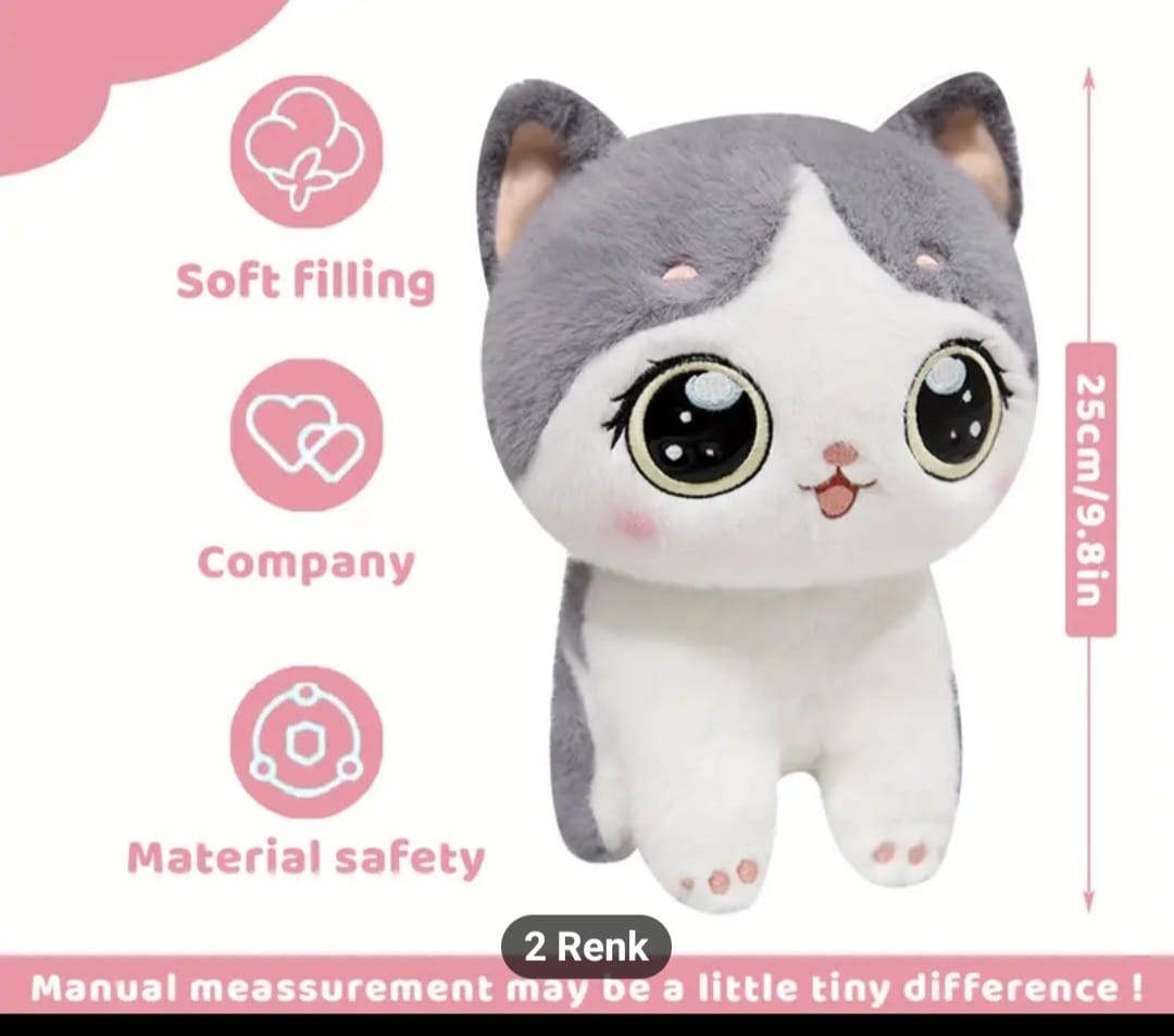 Sevimli Kedi Peluş Oyuncak Siyah
