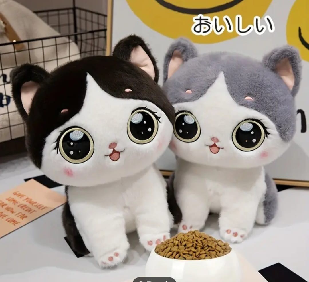 Sevimli Kedi Peluş Oyuncak Siyah