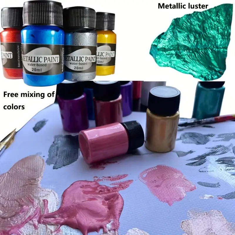 Metalik Akrilik Boya 20ml 6 Renk 