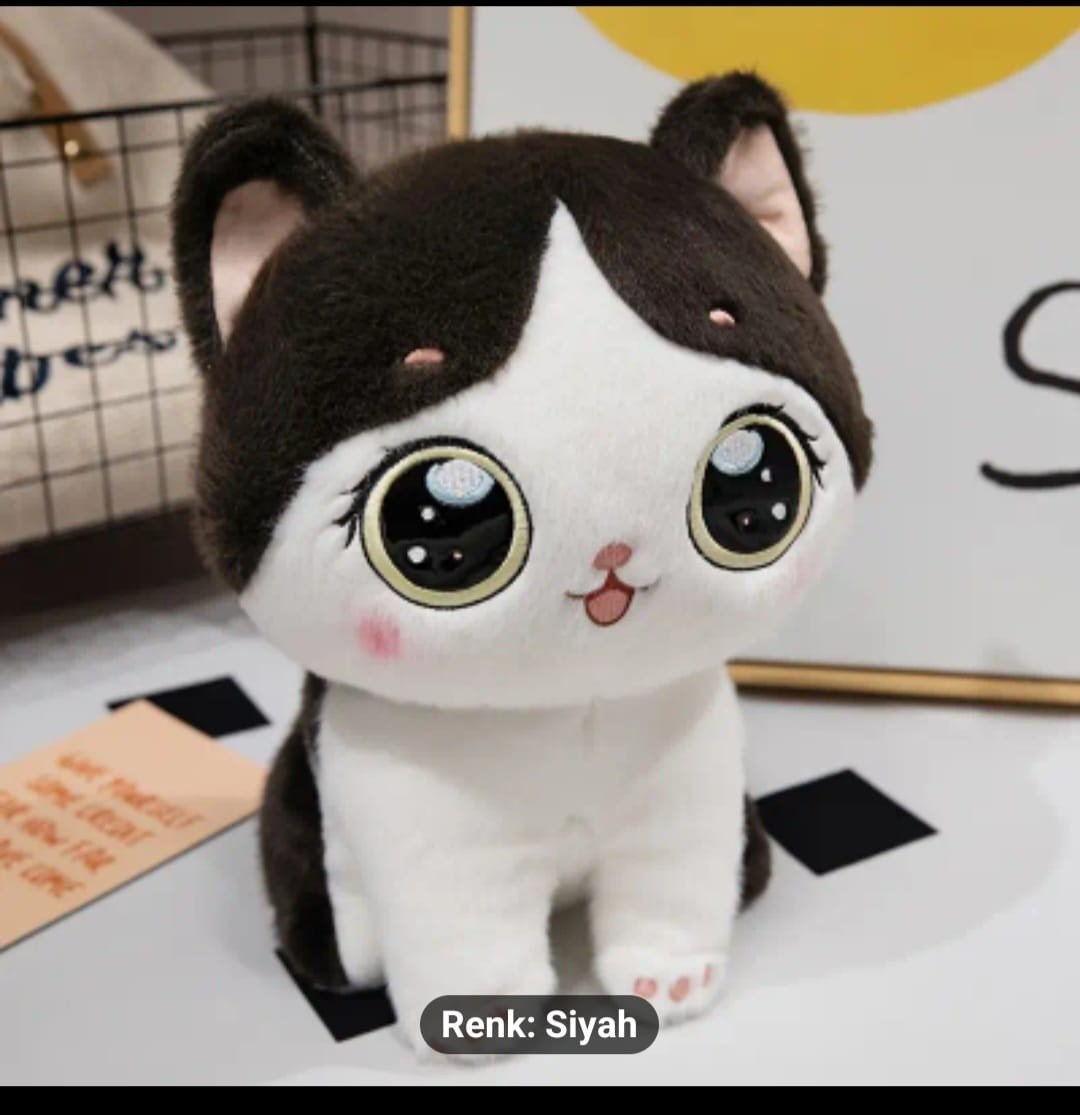 Sevimli Kedi Peluş Oyuncak Siyah