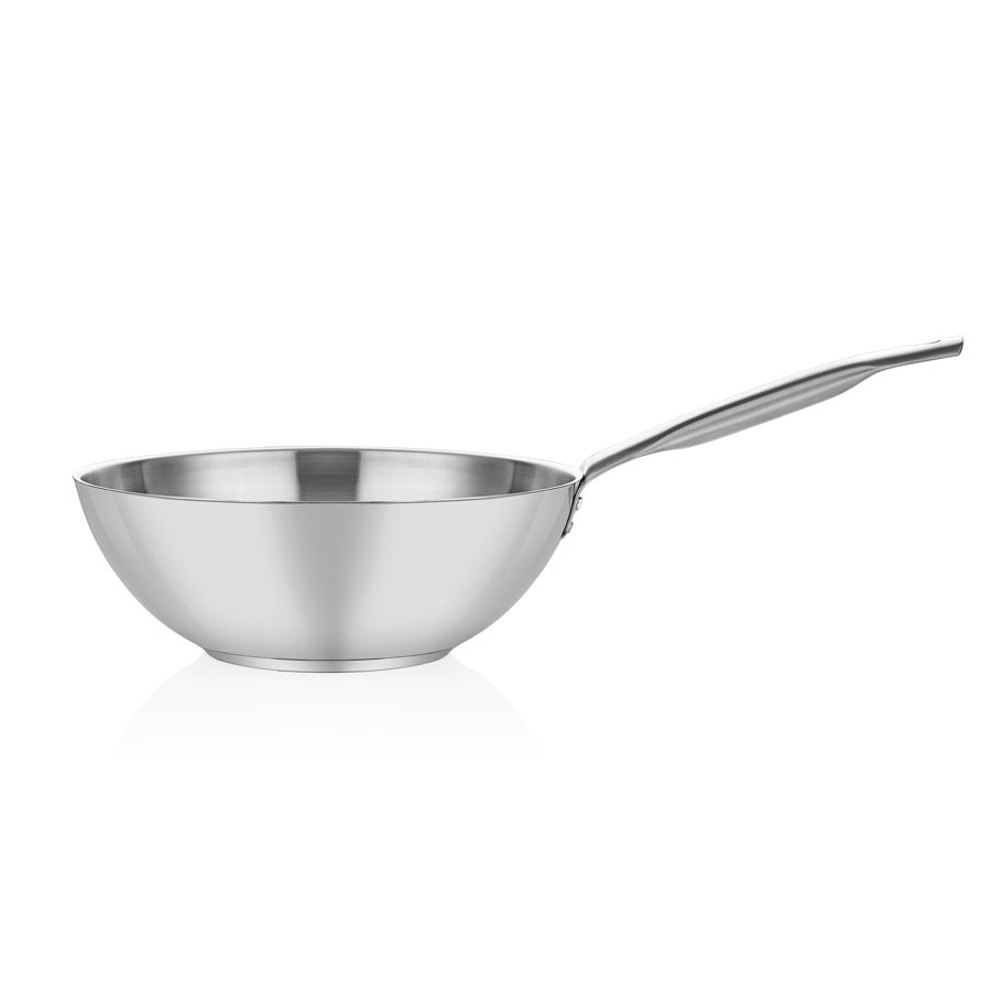 Çelik Wok Tava - Paslanmaz Sap 30 CM