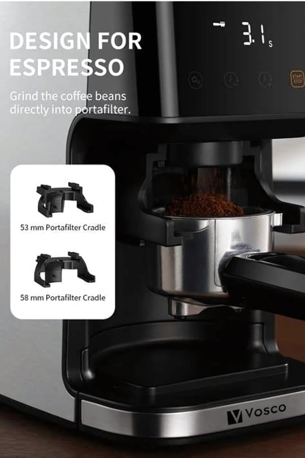 Vosco Dijital Espresso Kahve Değirmeni ve Öğütücü