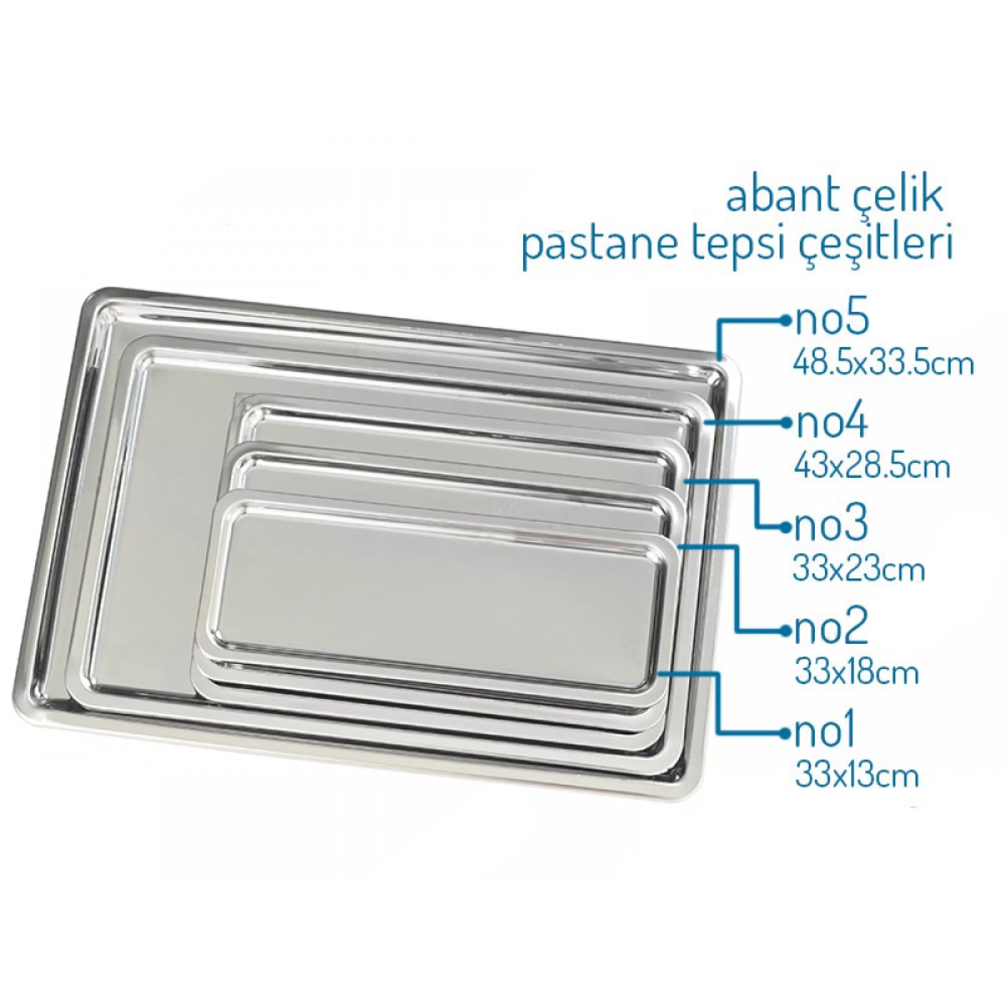 Abant Çelik Pastane Servis Tepsisi 43x 28.5 cm No:4