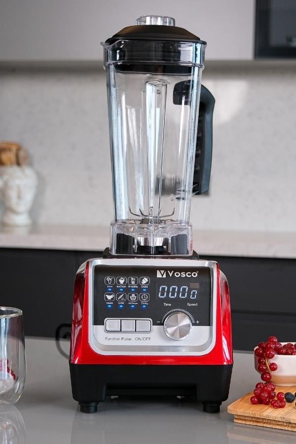 Vosco Bar Blender Pro Dijital 2 Lt Buz Kırıcılı 2200W Kırmızı