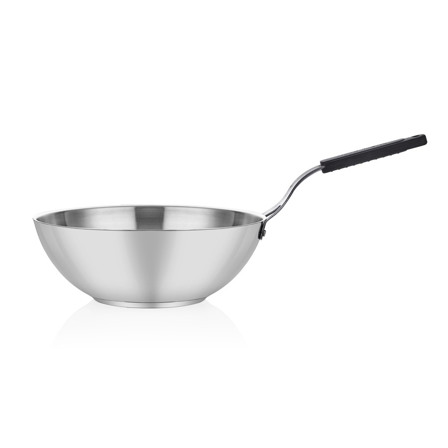 ÇELİK WOK TAVA 30 CM SİLİKONLU  A 107WK 30S 