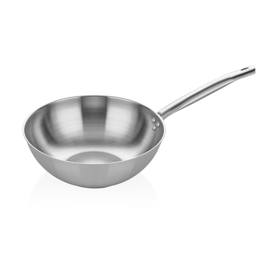 Çelik Wok Tava - Paslanmaz Sap  28 CM 