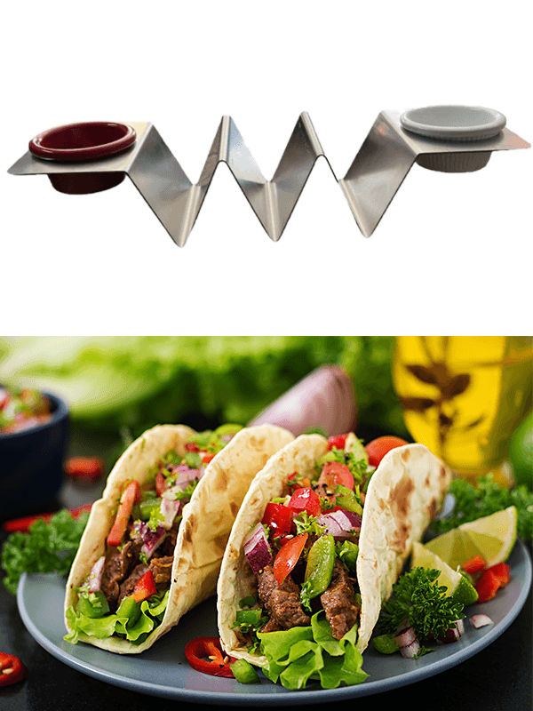 Feminox Taco Standı 33X10 cm Meksika Mutfağı Taco Holder %100 Yerli Üretim (Sosluk Alanı Mevcuttur)