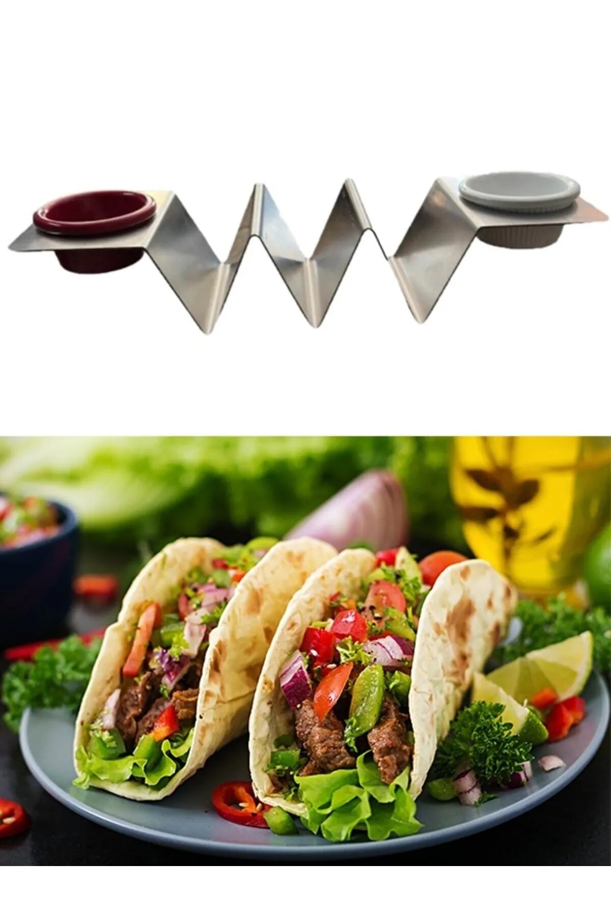 Feminox Taco Standı Meksika Mutfağı Taco Holder ( 33X7 Cm) %100 Yerli Üretim (SOSLUK ALANI MEVCUTTUR) 