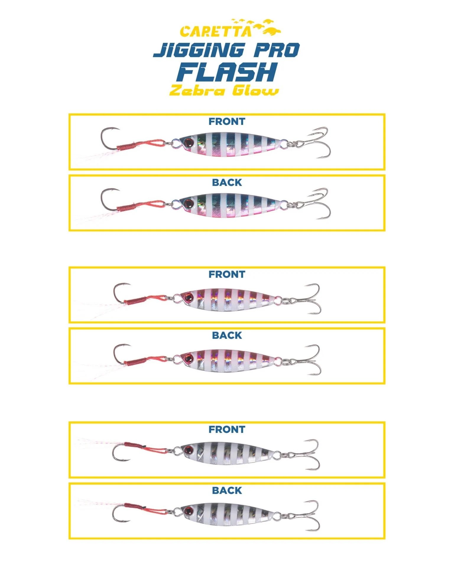 Caretta Jigging Pro Flash Jig Yem - ZEBRA GLOW