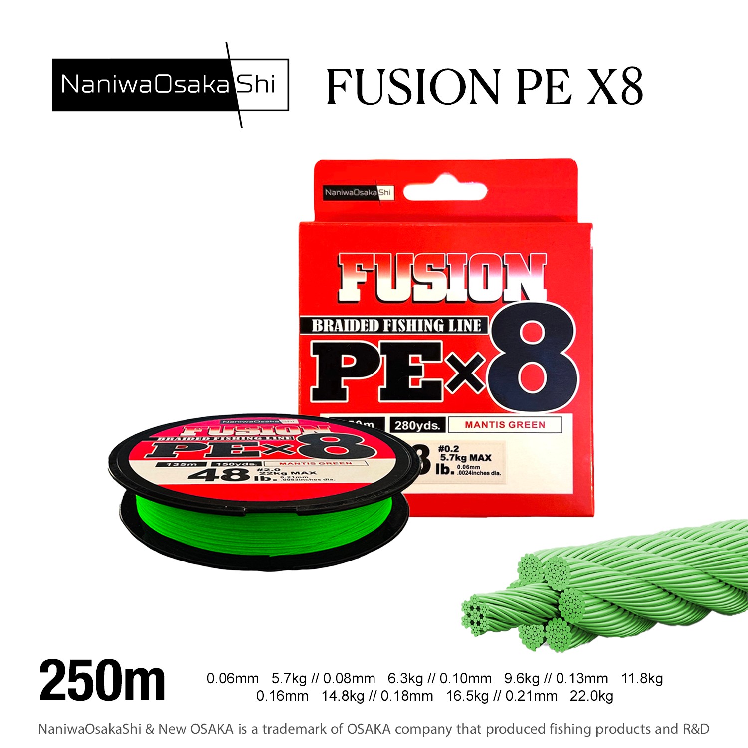 NANIWAOSAKASHI FUSION 8X 250MT 0,08MM IPEK IP