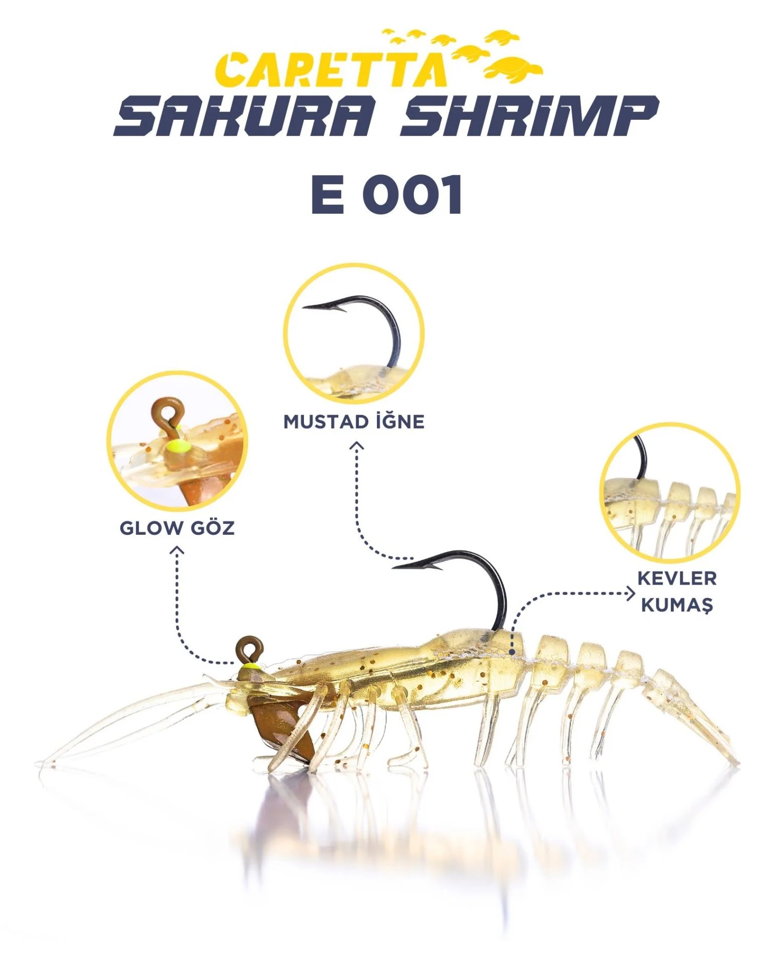 CARETTA SAKURA SHRIMP 6,5g 76mm SİLİKON KARİDES