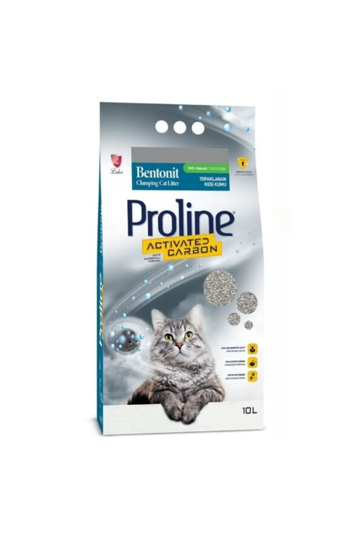 Proline Aktif Karbonlu Topaklanan Kedi Kumu 10 Lt