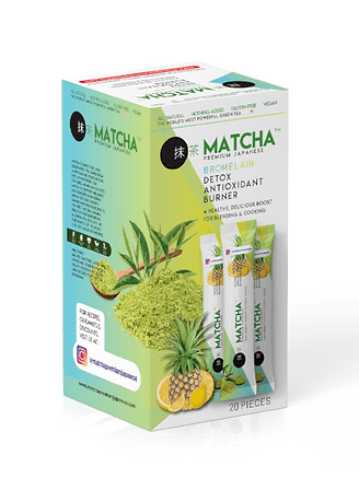 Matcha Premium Japanese Bromelain Ananasli Limonlu Matcha Cayi 20X8gr