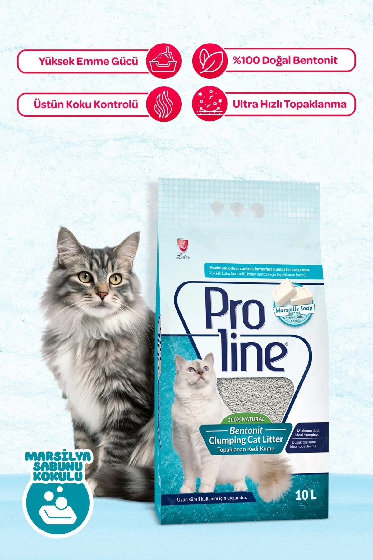 Proline Bentonit Kedi Kumu Sabun Kokulu 10 Lt