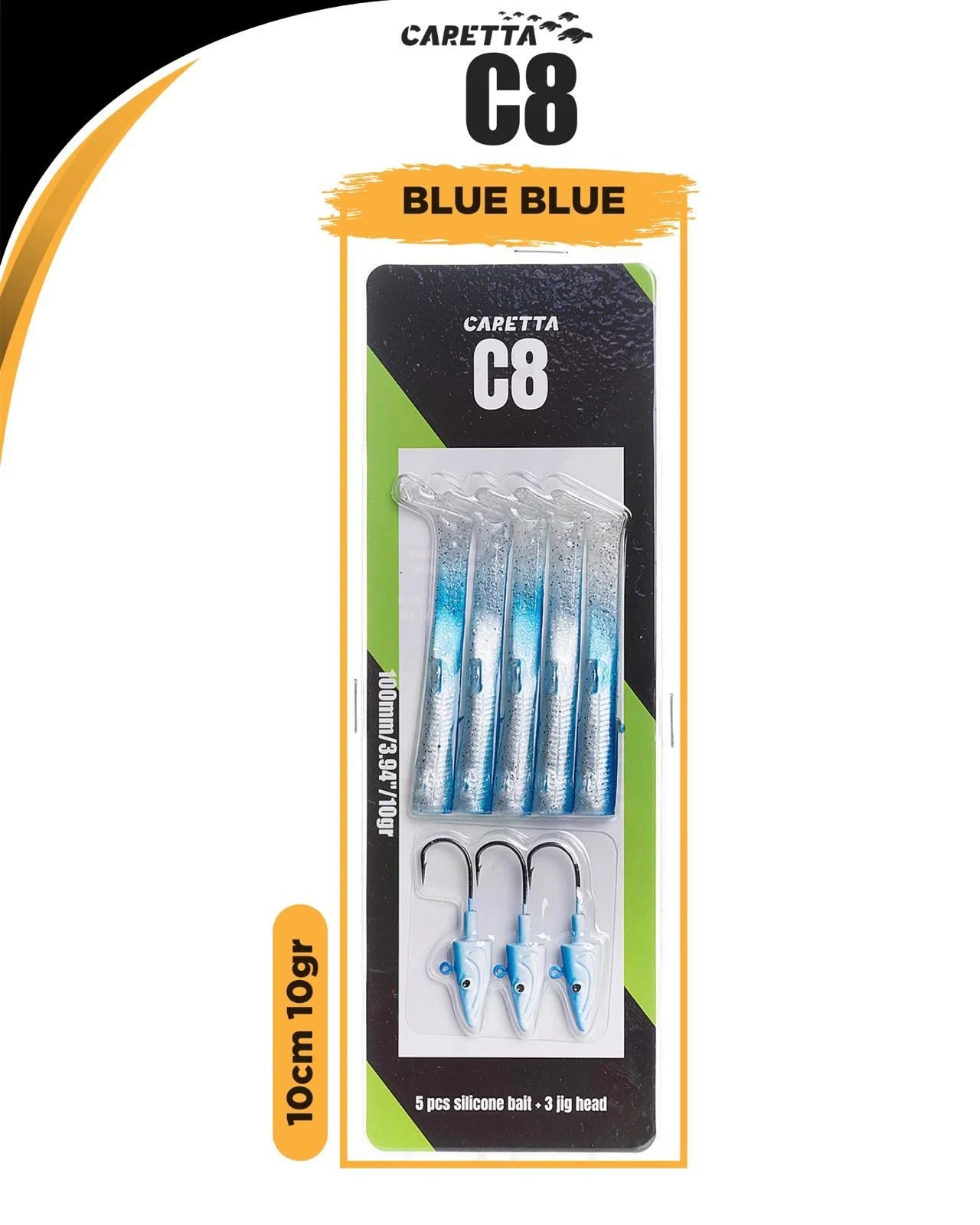 CARETTA C8 10cm 10 gr Silikon Balık - BLUE BLUE