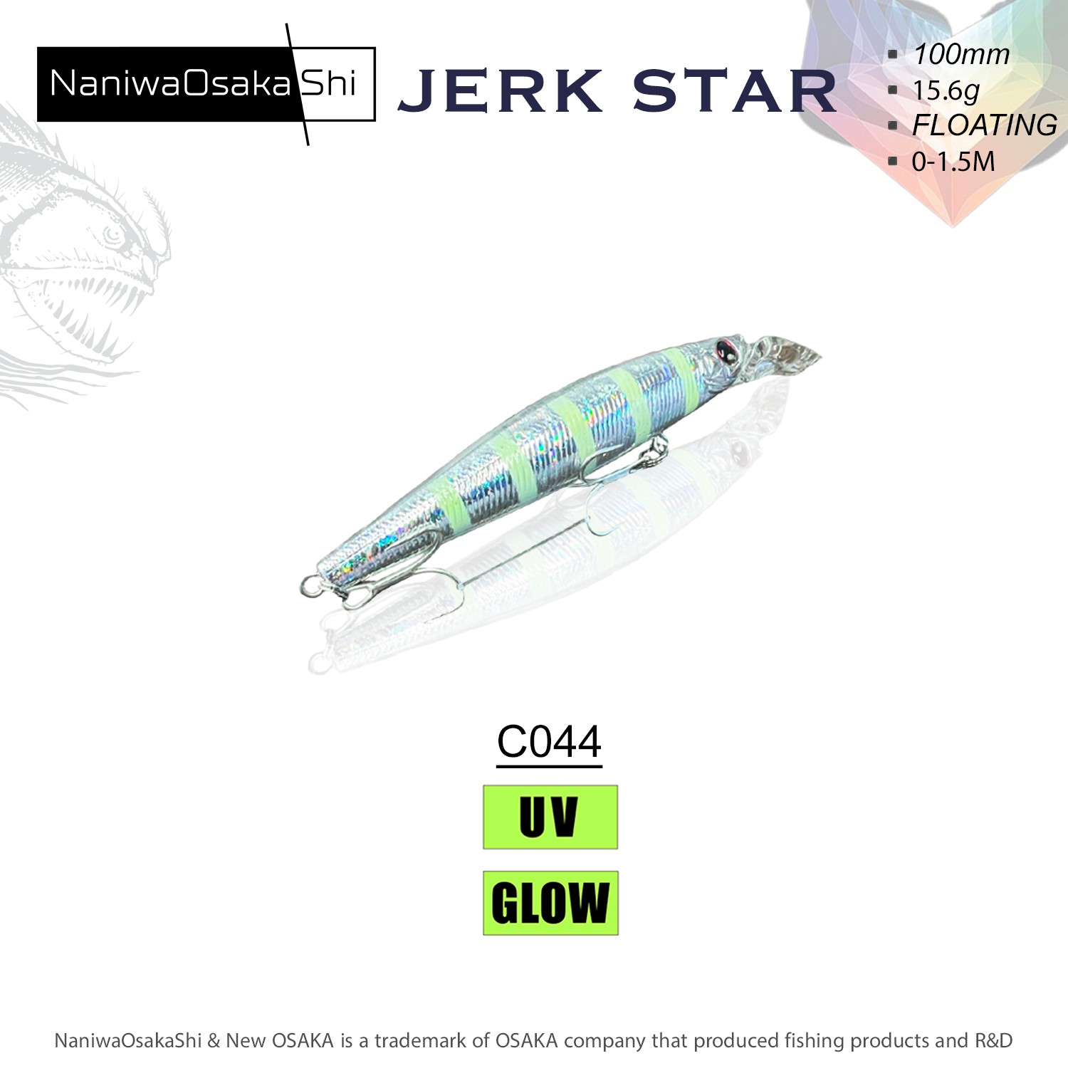 NANIWAOSAKASHI JERK STAR 100MM 15.6G SAHTE BALIK - C044