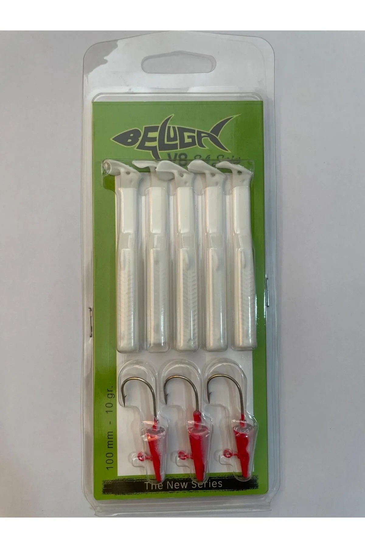 BELUGA V8 100mm 10g Silikon Balık - Beyaz - Beyaz