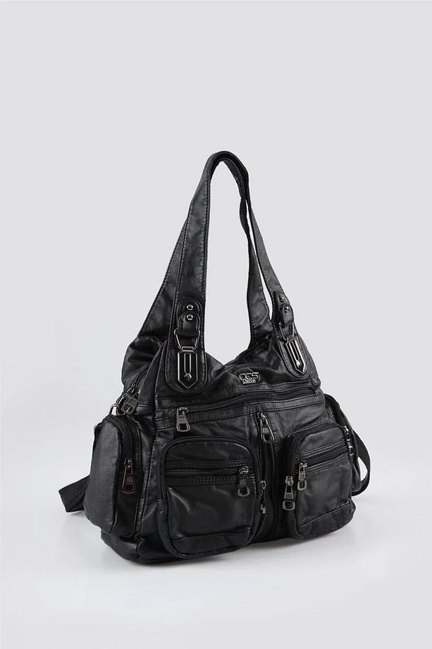 Diwer Siyah Cilt Omuz Çantası