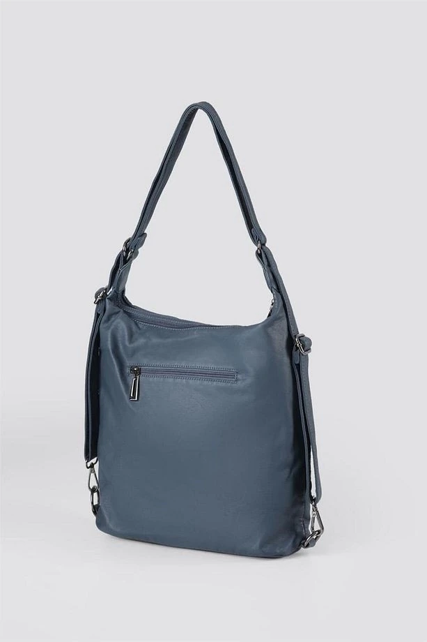 Kinya Mavi Cilt Omuz Çantası