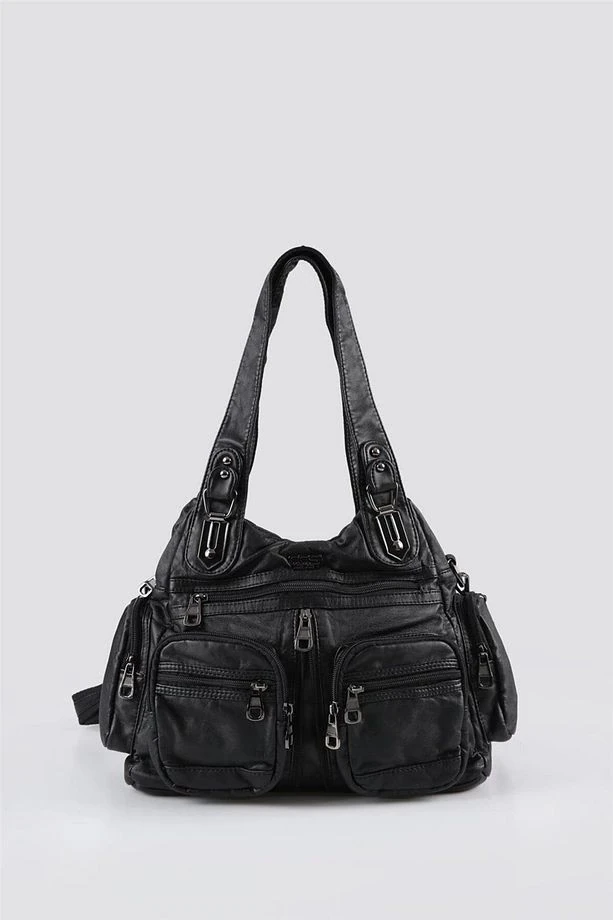 Diwer Siyah Cilt Omuz Çantası