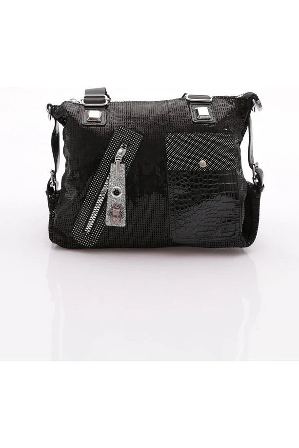 Merli Siyah Cilt Omuz Çantası