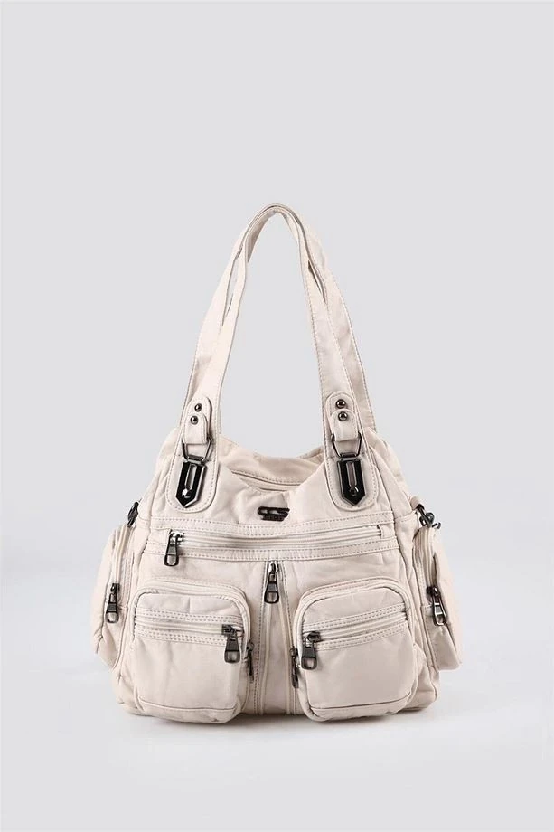 Diwer Bej Cilt Omuz Çantası