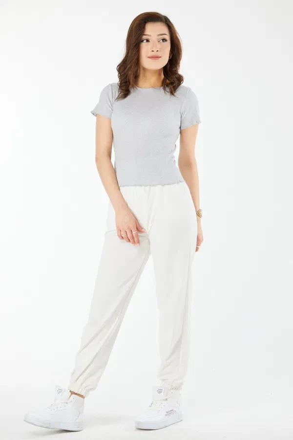 Kısa kollu bluz gri