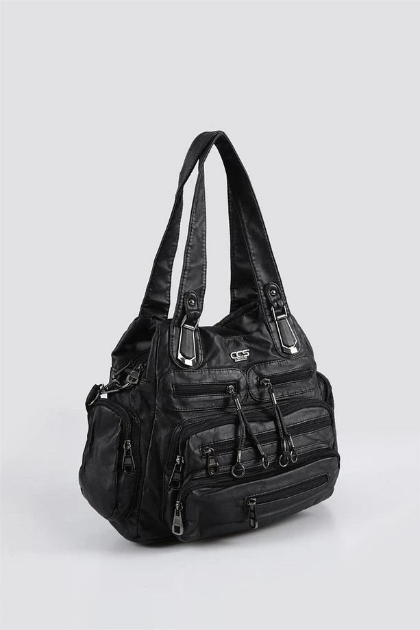 Miver Siyah Cilt Omuz Çantası