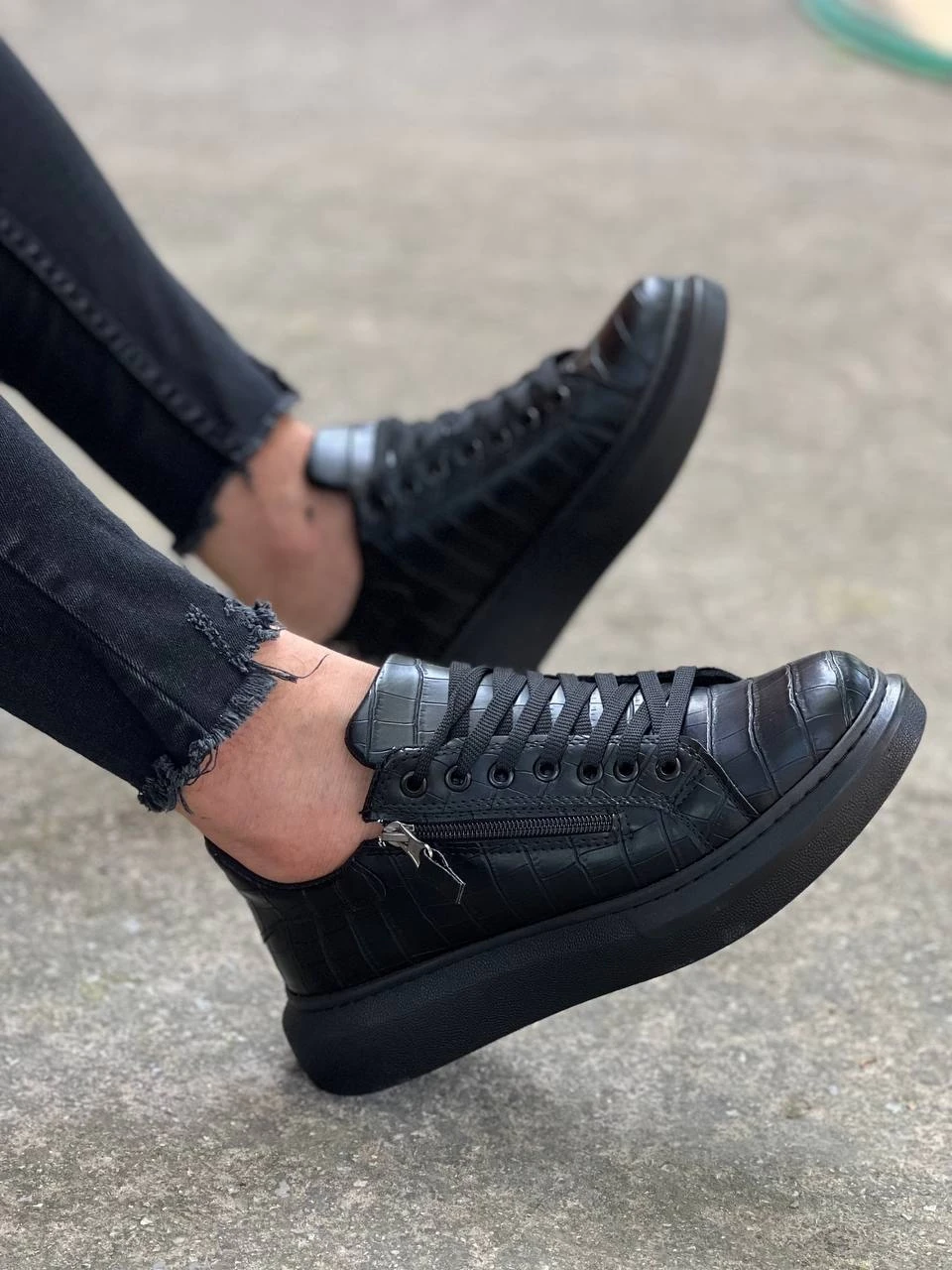 KB-309  Kuback Kömür Fermuar Ve Bağcıklı  Günlük Erkek  Ayakkabı