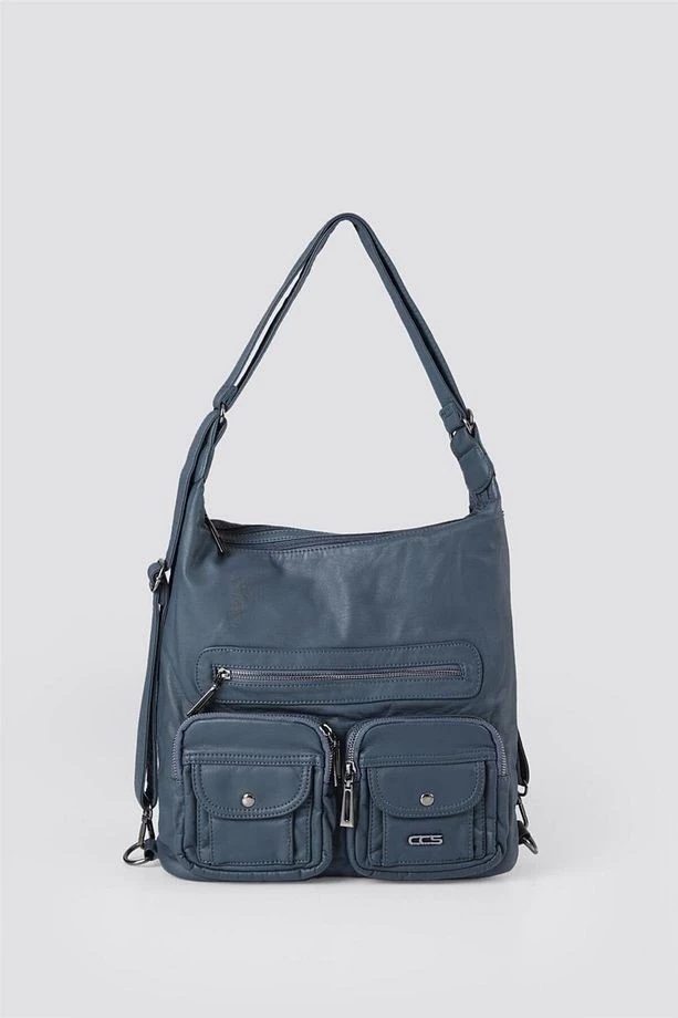 Kinya Mavi Cilt Omuz Çantası