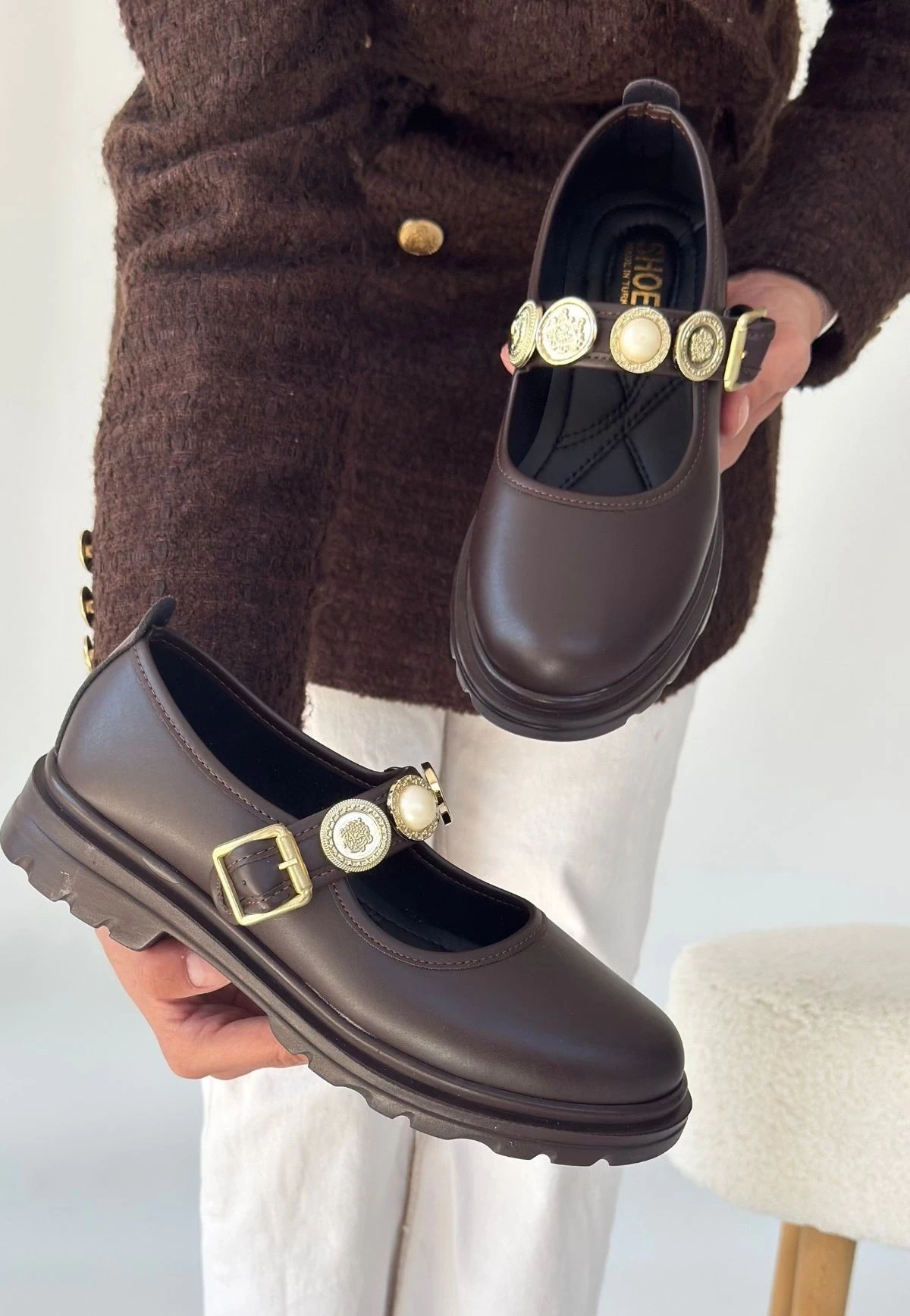 Okira Kahverengi Cilt Oxford Ayakkabı