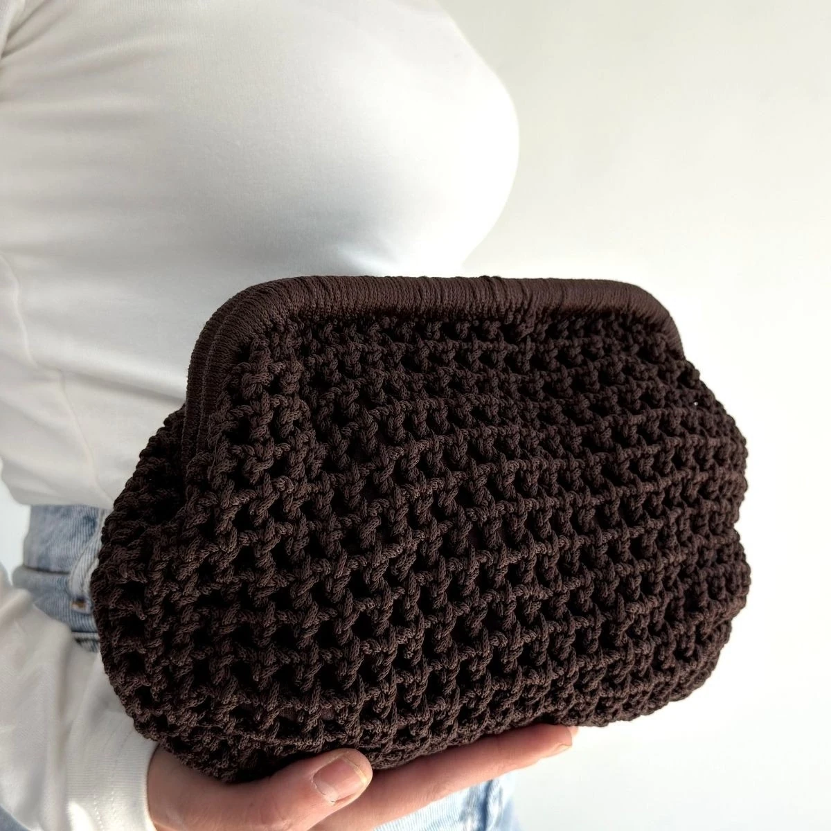 Froy Kahve Rengi  Örgü Çanta