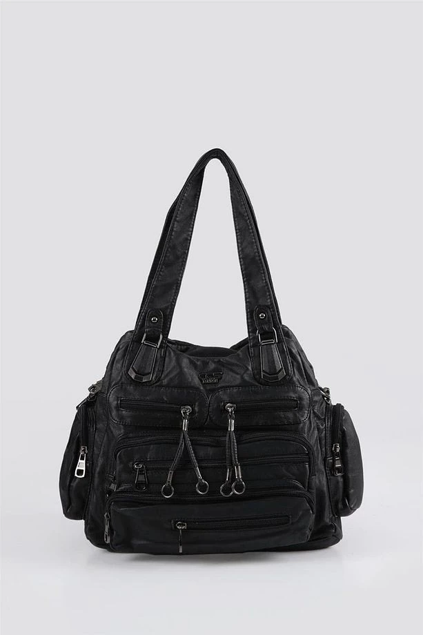 Miver Siyah Cilt Omuz Çantası