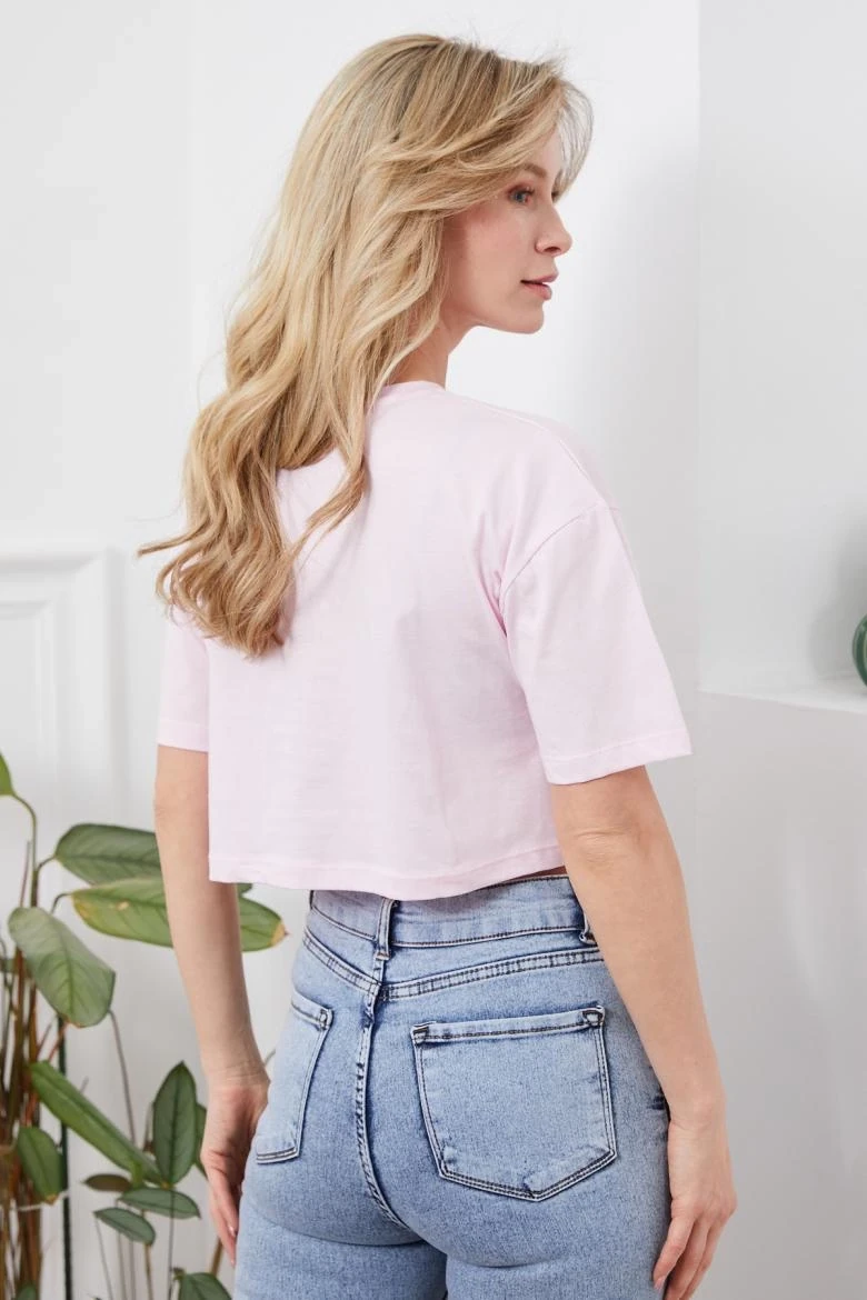 Baskılı Crop tişört