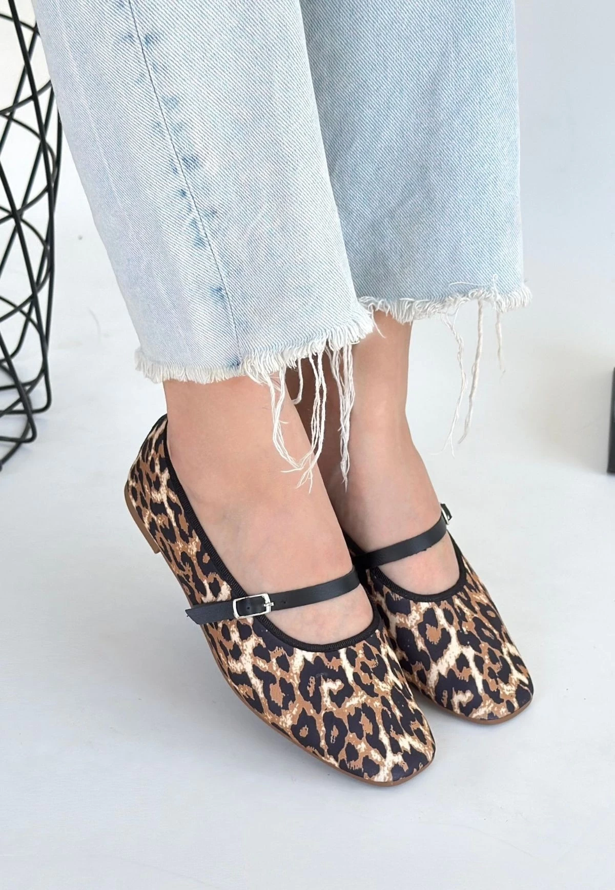 Almiye Leopar Keten Babet Ayakkabı
