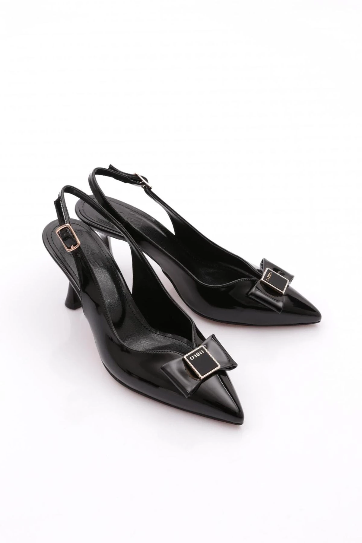 Vakay Siyah Cilt Topuklu Ayakkabı