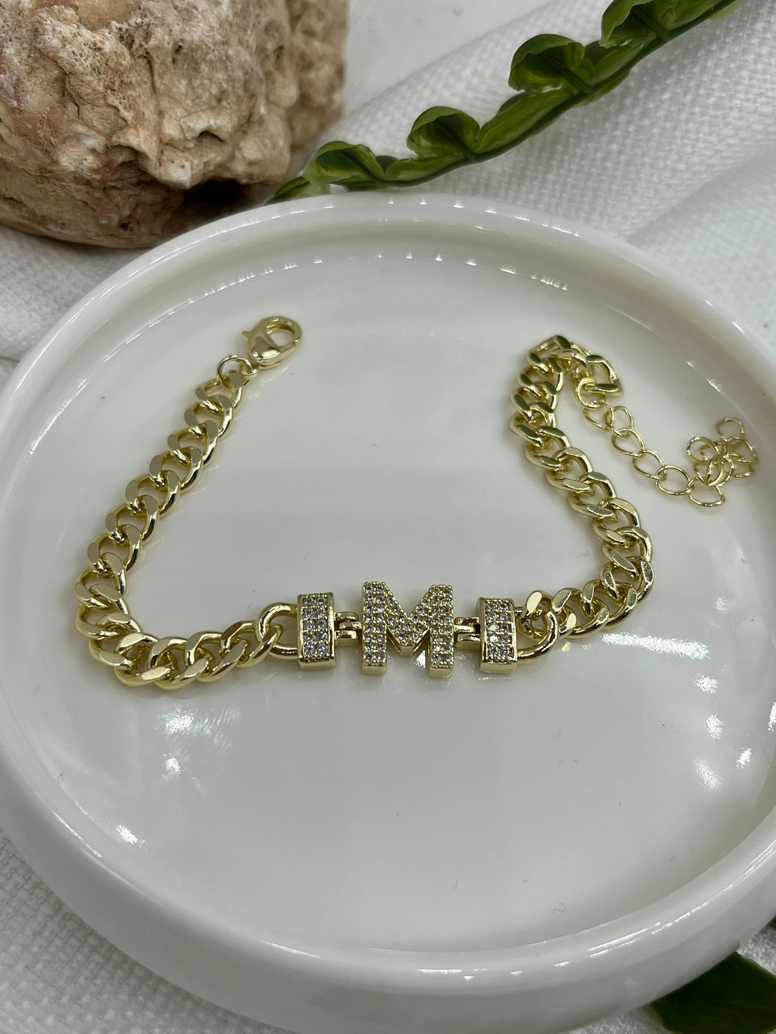 ÇELİK HARF BİLEKLİK 14K RENK