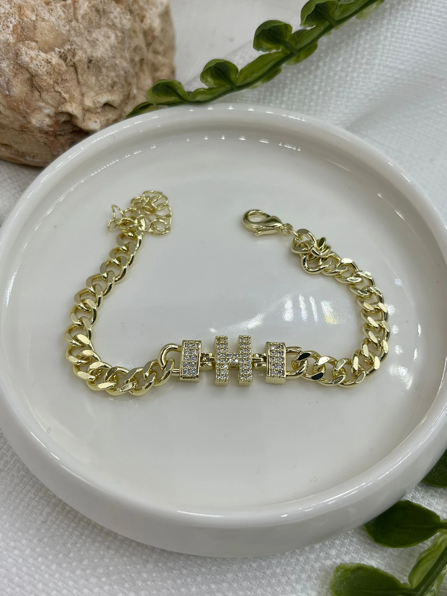 ÇELİK HARF BİLEKLİK 14K RENK