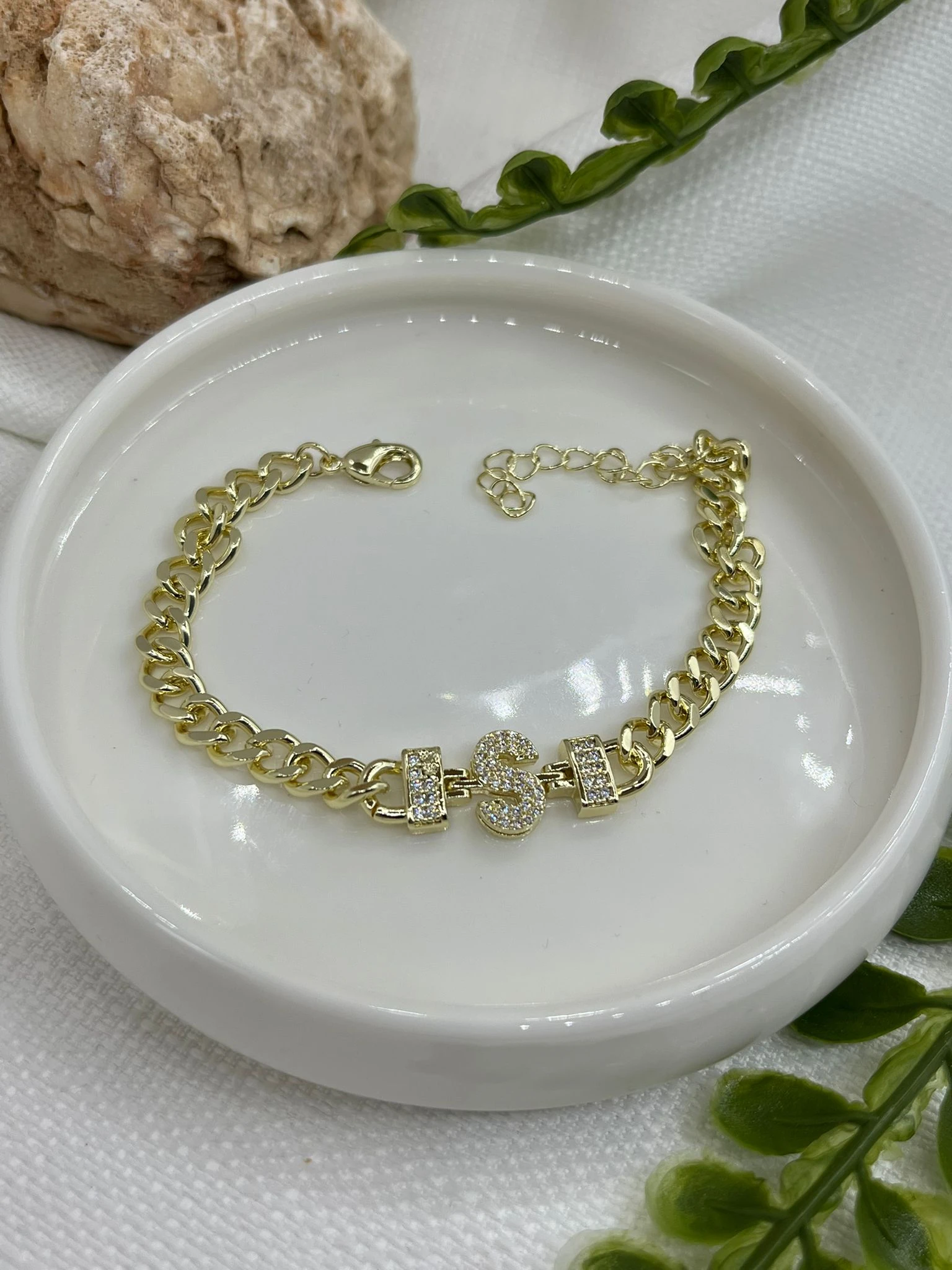 ÇELİK HARF BİLEKLİK 14K RENK