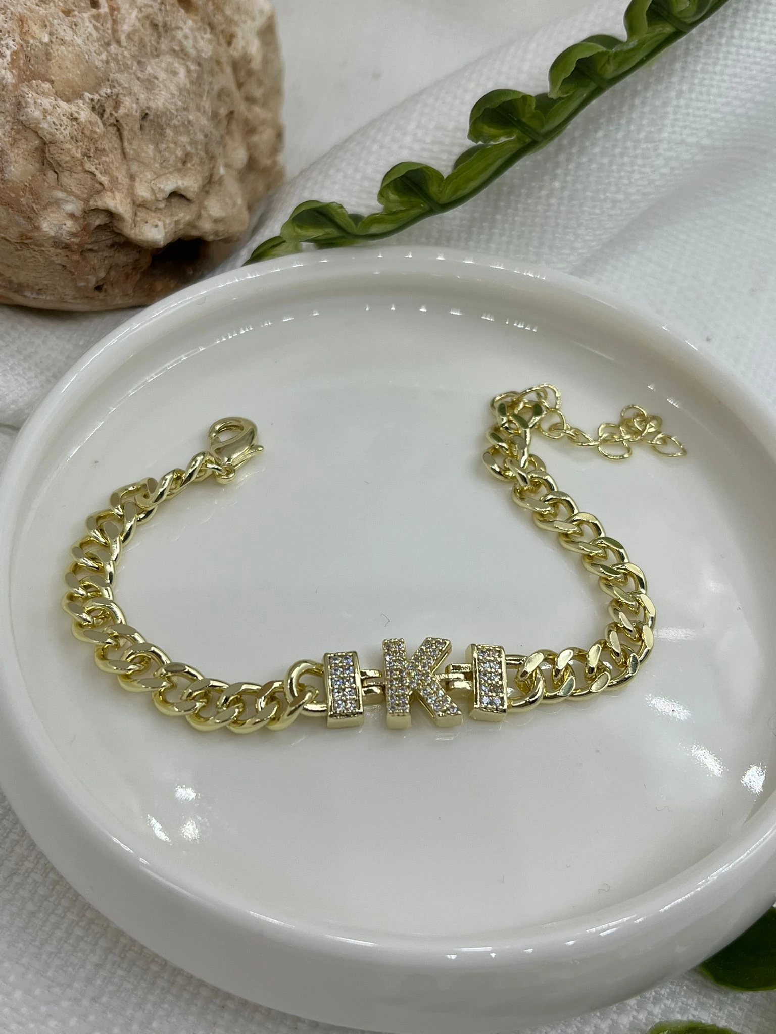 ÇELİK HARF BİLEKLİK 14K RENK