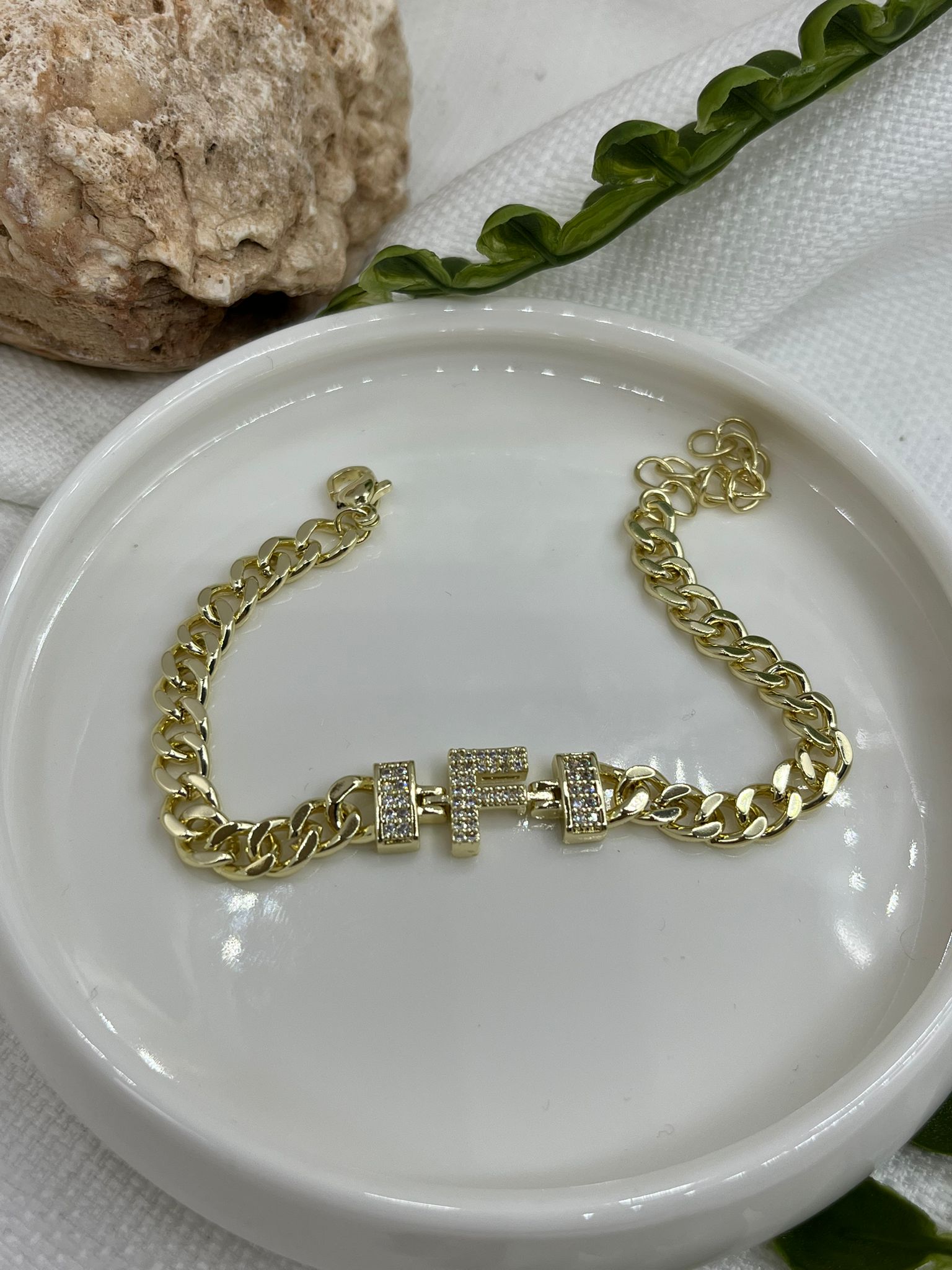 ÇELİK HARF BİLEKLİK 14K RENK