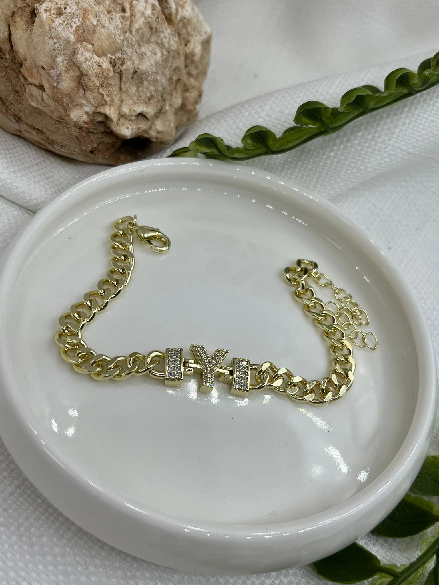 ÇELİK HARF BİLEKLİK 14K RENK