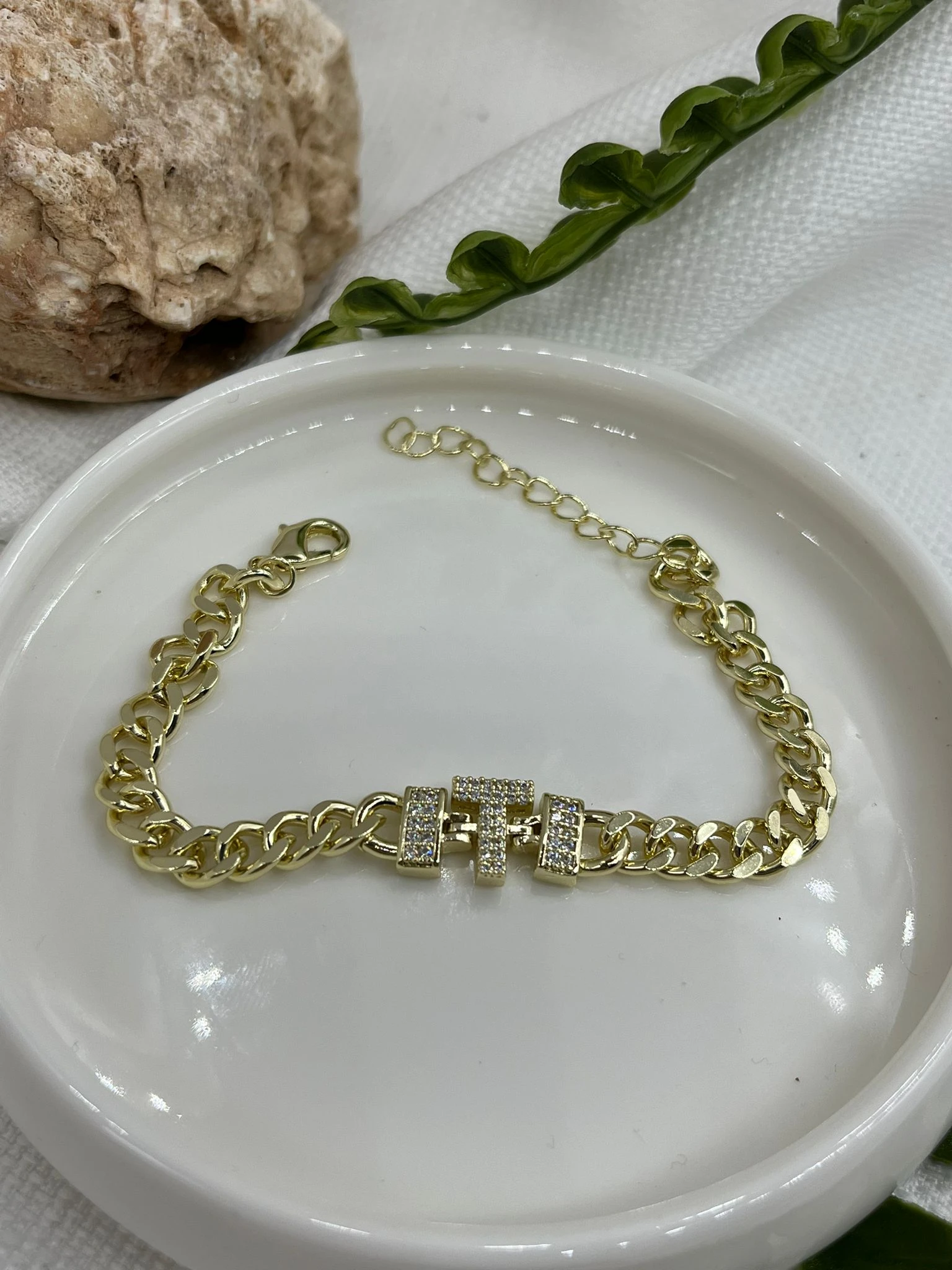 ÇELİK HARF BİLEKLİK 14K RENK