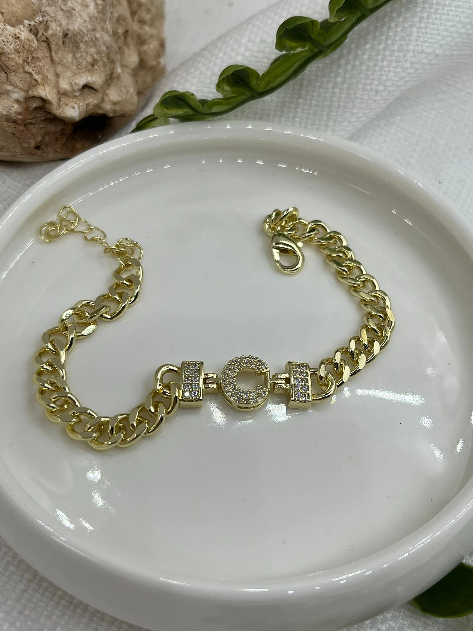 ÇELİK HARF BİLEKLİK 14K RENK