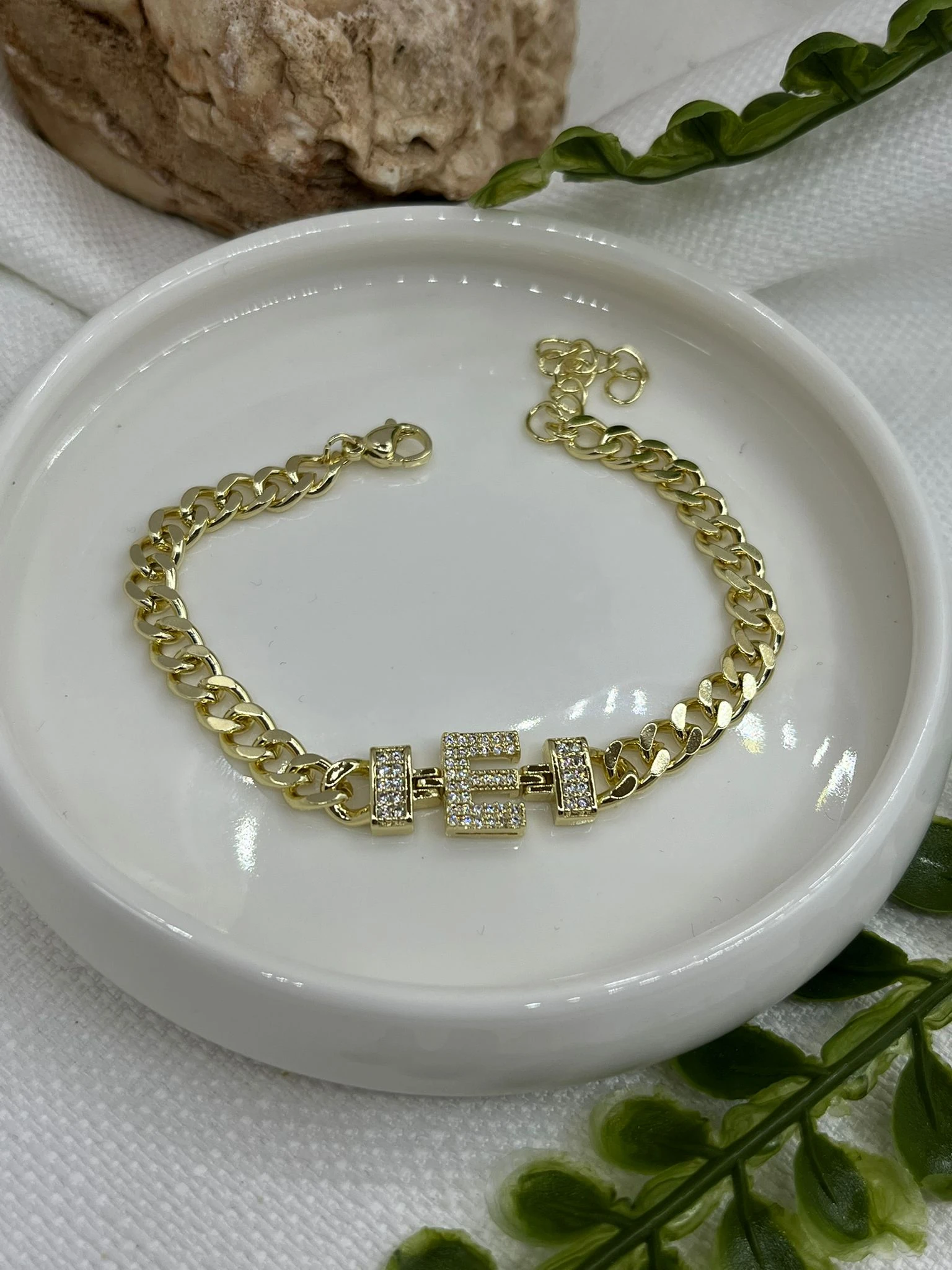 ÇELİK HARF BİLEKLİK 14K RENK