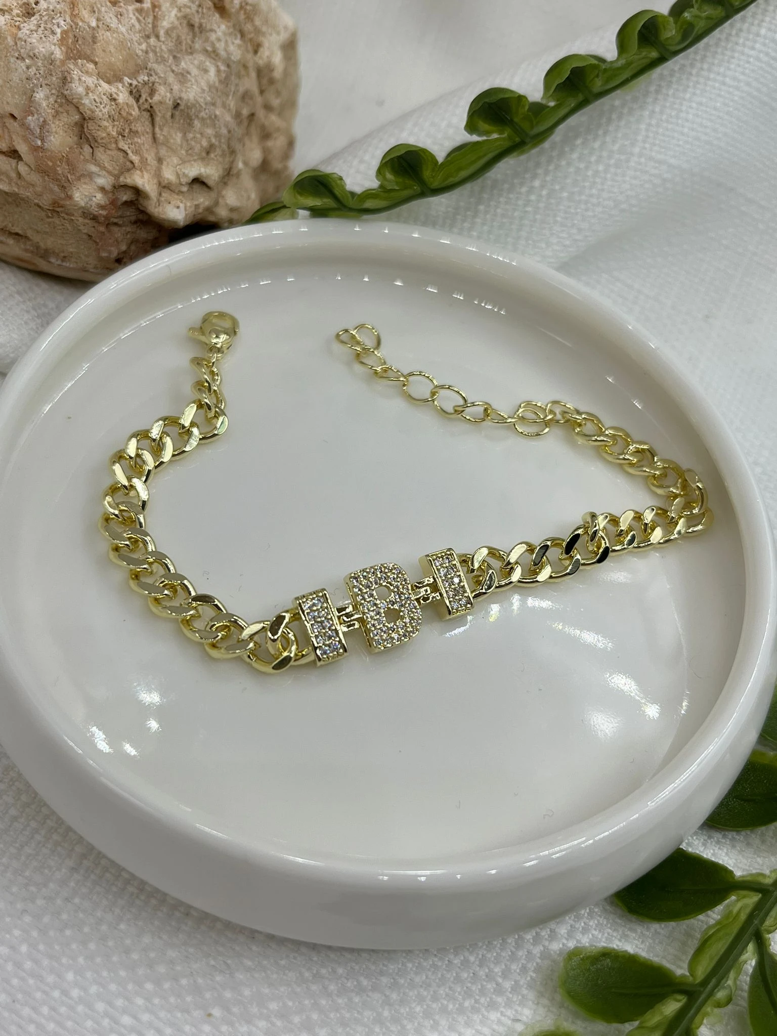 ÇELİK HARF BİLEKLİK 14K RENK