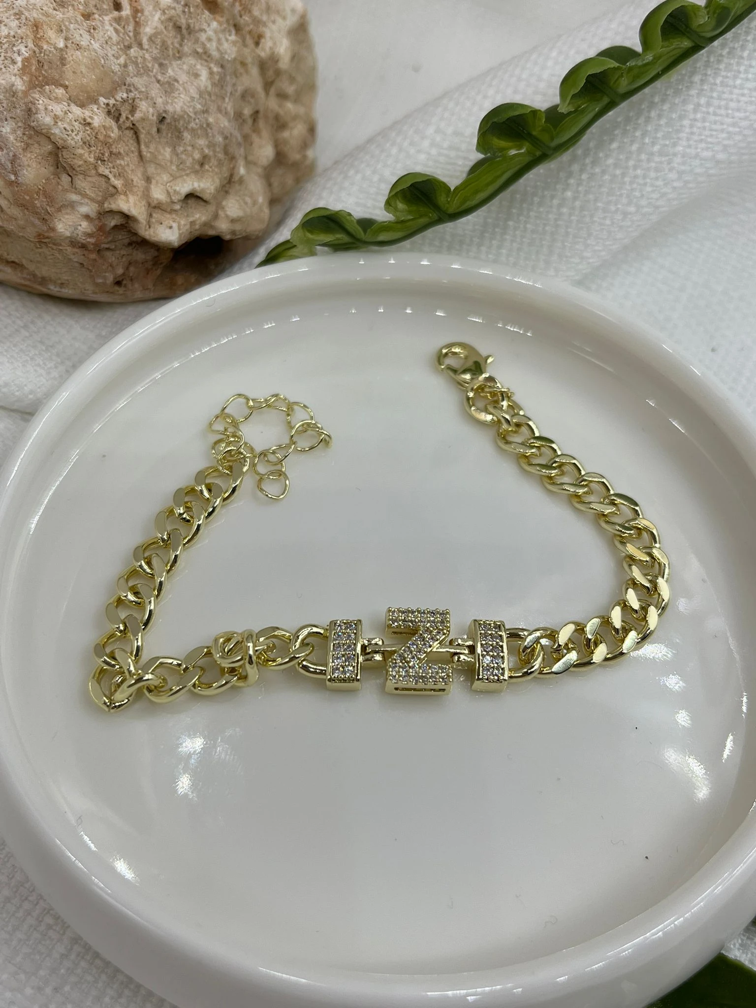 ÇELİK HARF BİLEKLİK 14K RENK