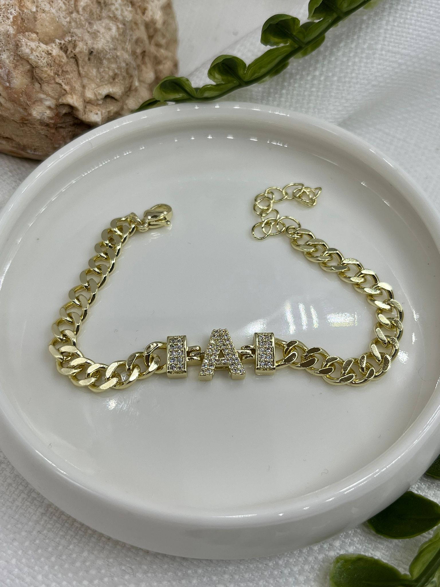 ÇELİK HARF BİLEKLİK 14K RENK