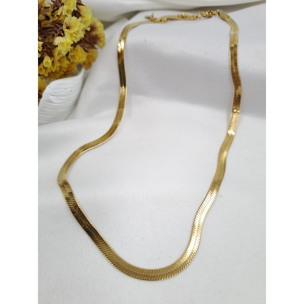 Italyan Çelik Gold Kolye 60cm