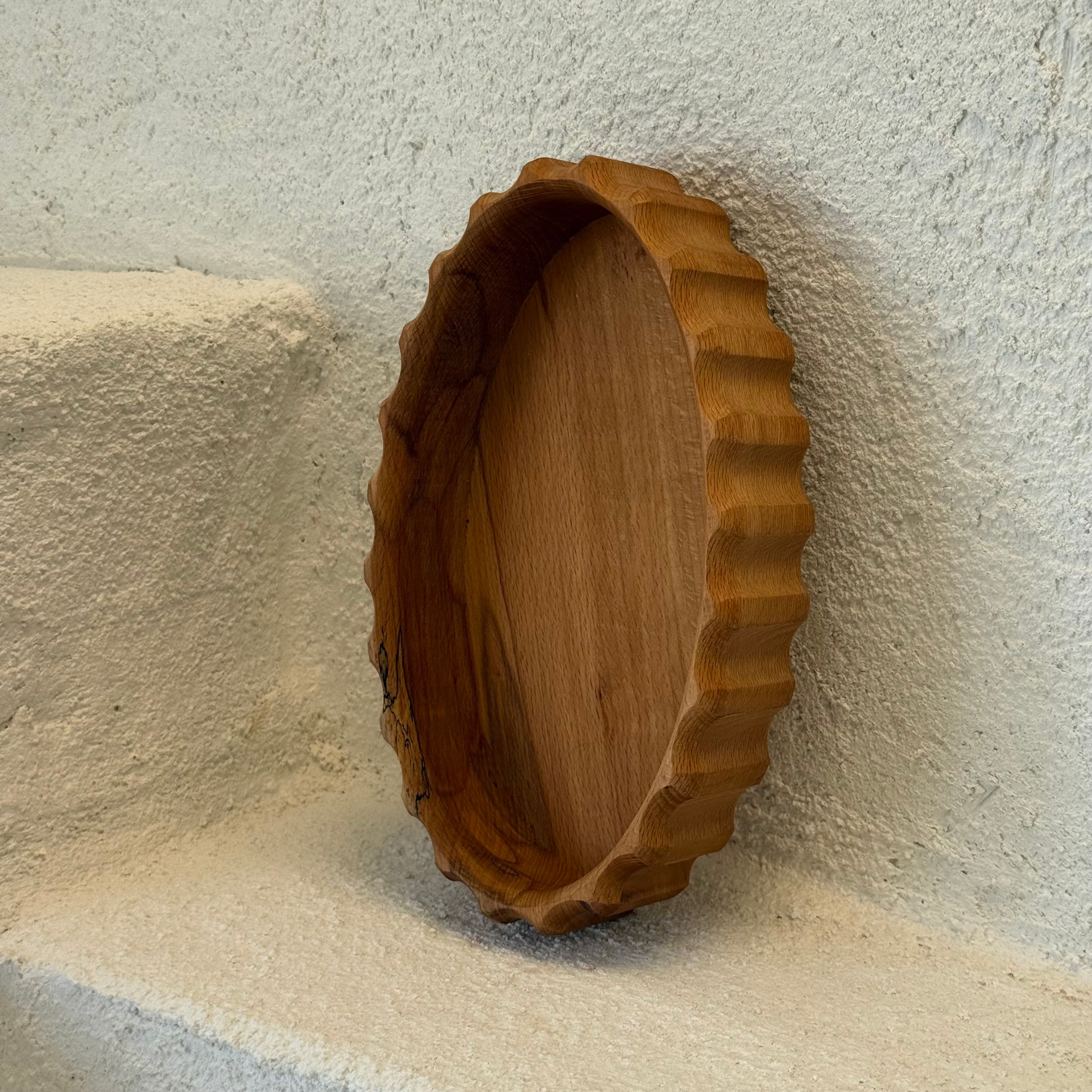 Dekoratif Oval Ahşap Sunumluk 25x15,5x5,5 cm 